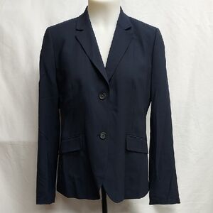 Brooks Brothers Navy Blue Double Button Wool Blazer Tollegno 1900